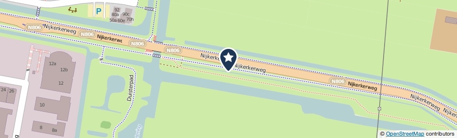 Kaartweergave Nijkerkerweg in Bunschoten-Spakenburg