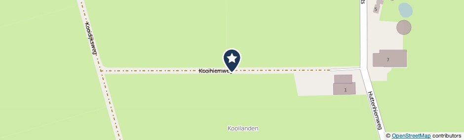 Kaartweergave Kooihiemweg in Buren (Friesland)