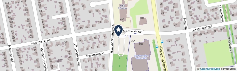 Kaartweergave Lauermanstraat in Burgum