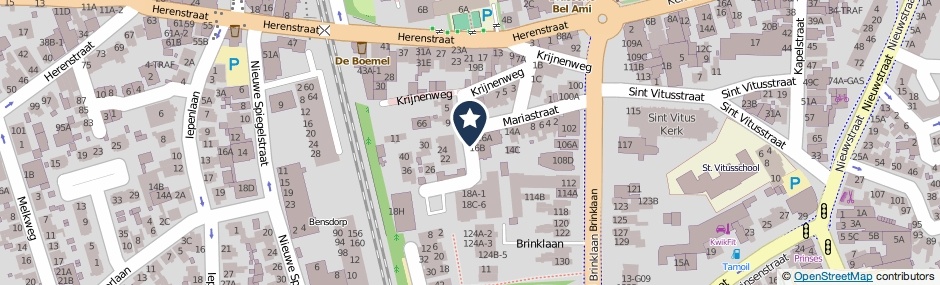 Kaartweergave Mariastraat in Bussum