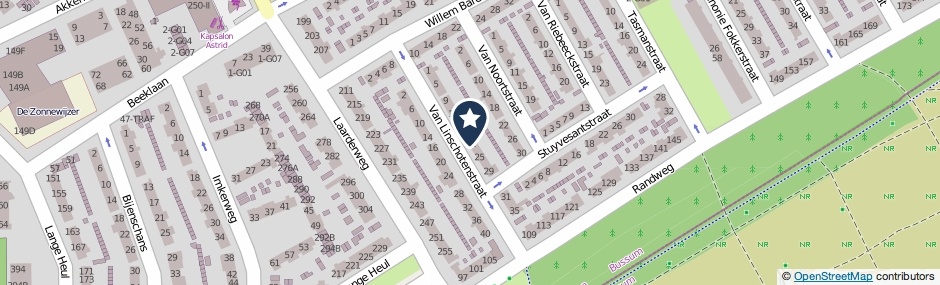 Kaartweergave Van Linschotenstraat 21 in Bussum
