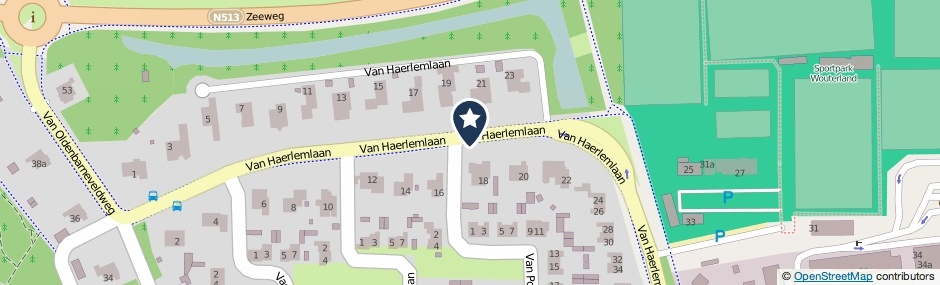 Kaartweergave Van Haerlemlaan in Castricum