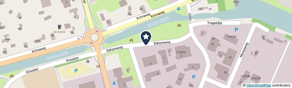 Kaartweergave Edisonweg in Coevorden