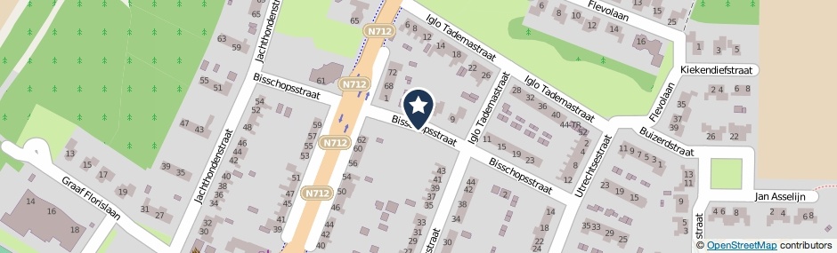Kaartweergave Bisschopsstraat in Creil