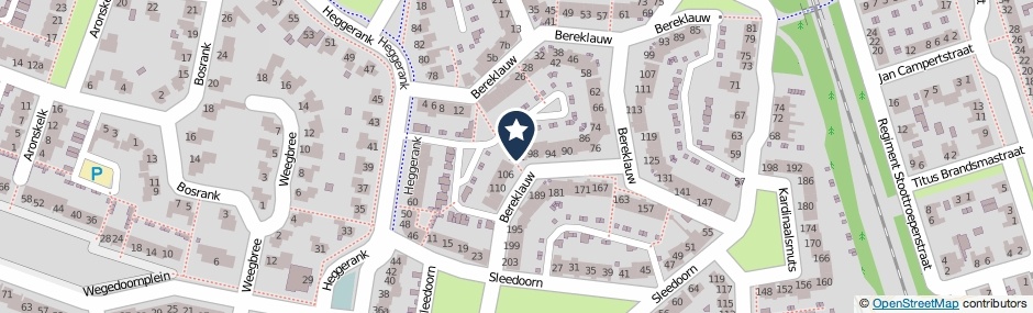 Kaartweergave Bereklauw 102 in Cuijk