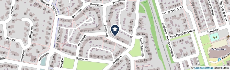 Kaartweergave Bereklauw 133 in Cuijk