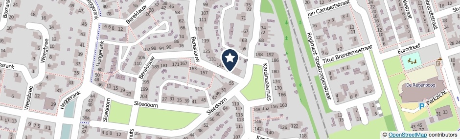 Kaartweergave Bereklauw 147 in Cuijk