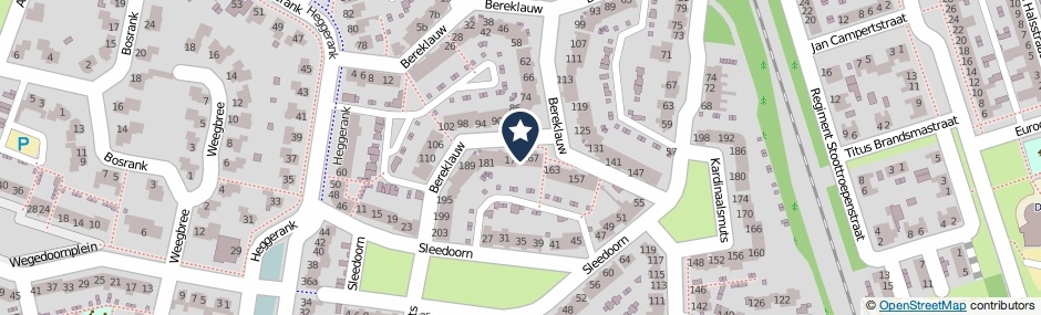 Kaartweergave Bereklauw 169 in Cuijk