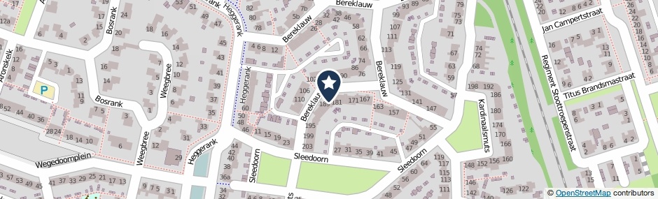 Kaartweergave Bereklauw 185 in Cuijk