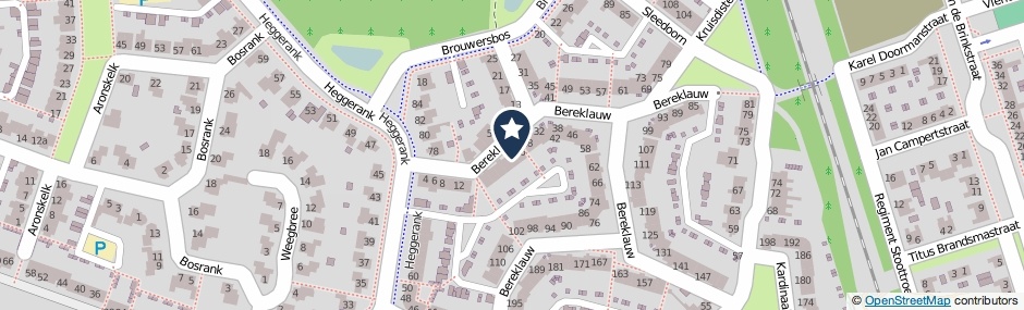 Kaartweergave Bereklauw 24 in Cuijk