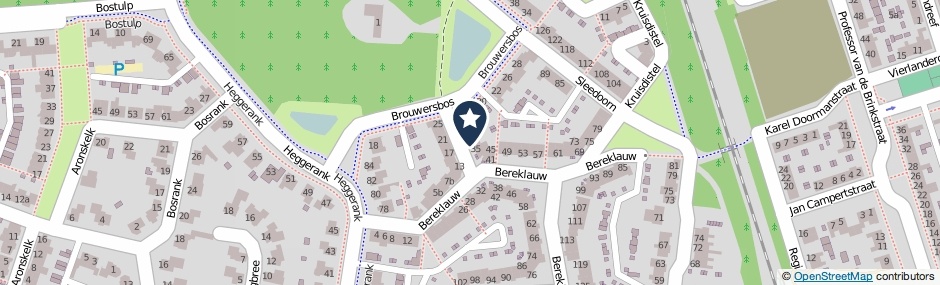 Kaartweergave Bereklauw 33 in Cuijk