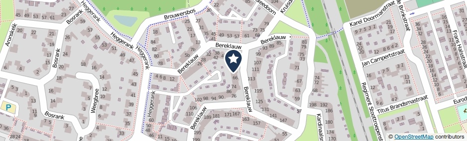 Kaartweergave Bereklauw 62 in Cuijk