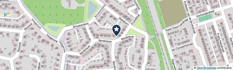 Kaartweergave Bereklauw 65 in Cuijk