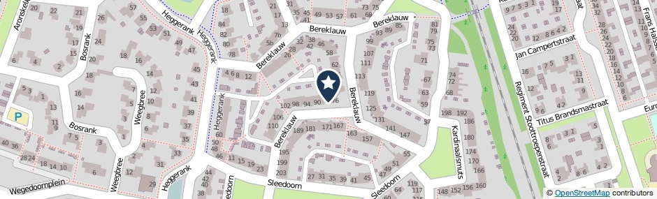 Kaartweergave Bereklauw 82 in Cuijk