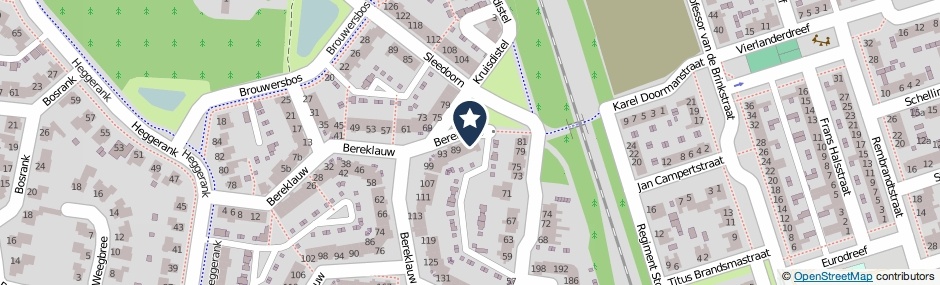 Kaartweergave Bereklauw 85 in Cuijk