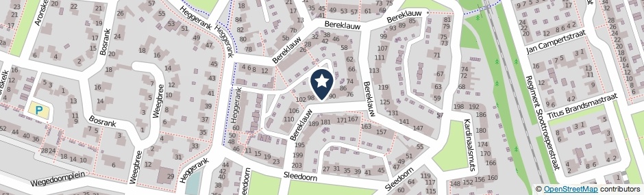 Kaartweergave Bereklauw 94 in Cuijk