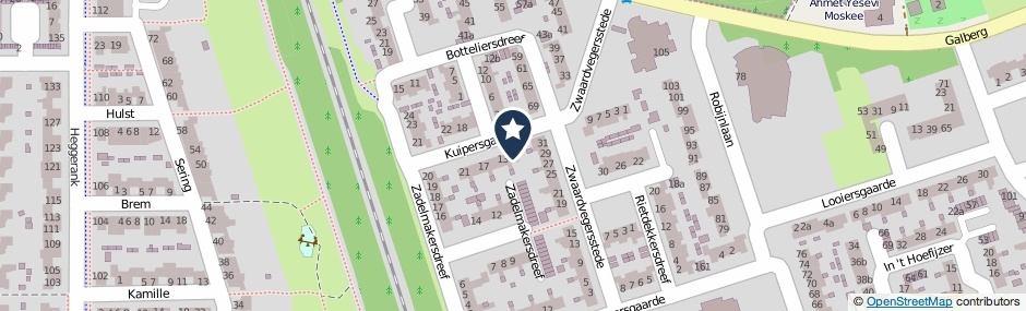 Kaartweergave Kuipersgaarde 11 in Cuijk