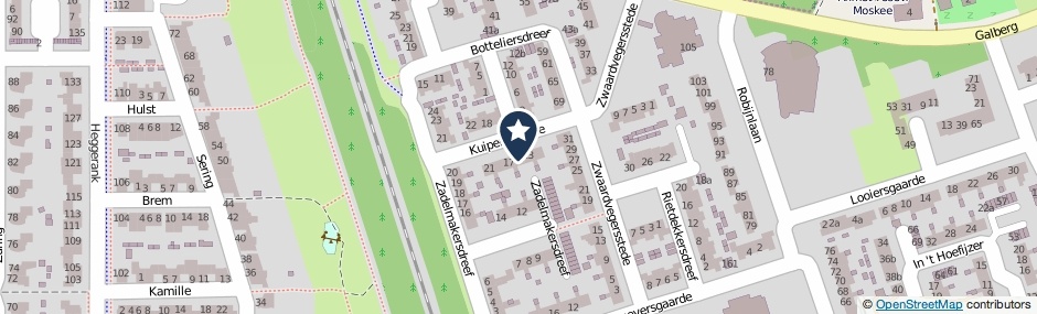 Kaartweergave Kuipersgaarde 15 in Cuijk