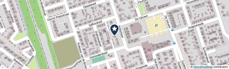Kaartweergave Robijnlaan 11 in Cuijk