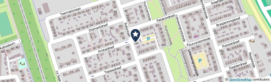 Kaartweergave Robijnlaan 30 in Cuijk