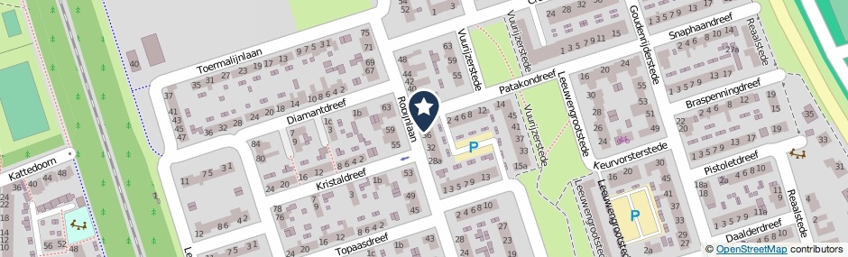 Kaartweergave Robijnlaan 36-A in Cuijk