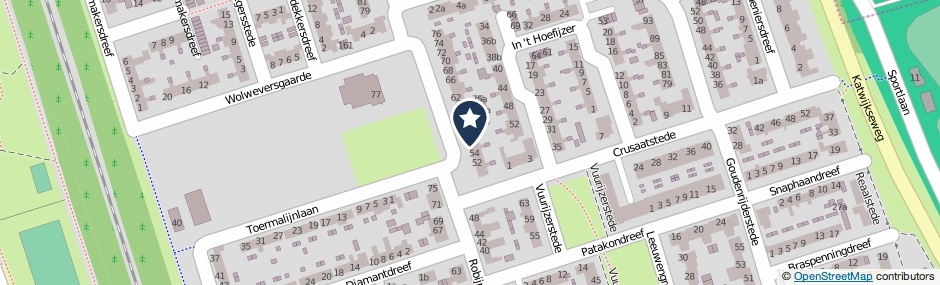 Kaartweergave Robijnlaan 56 in Cuijk