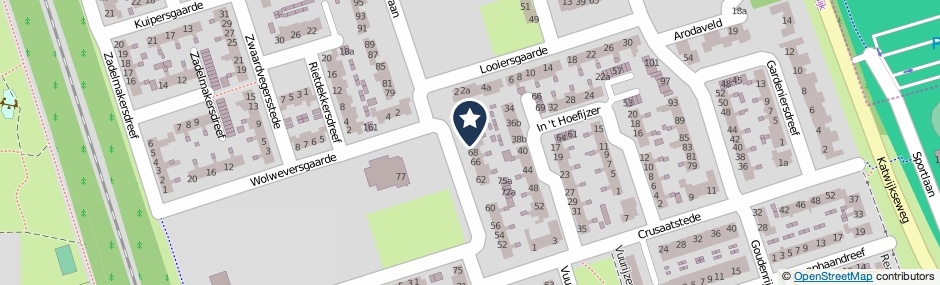Kaartweergave Robijnlaan 70 in Cuijk