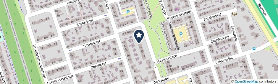 Kaartweergave Vuurijzerstede 23 in Cuijk