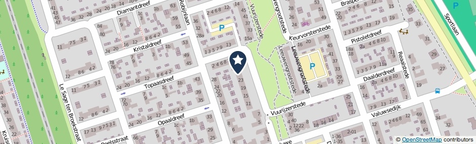 Kaartweergave Vuurijzerstede 27 in Cuijk