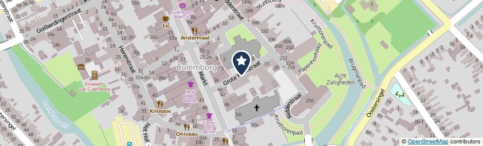 Kaartweergave Grote Kerkstraat in Culemborg