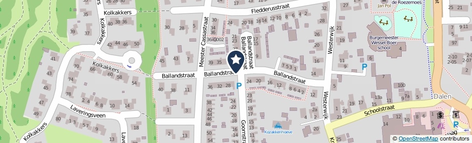 Kaartweergave Ballandstraat in Dalen
