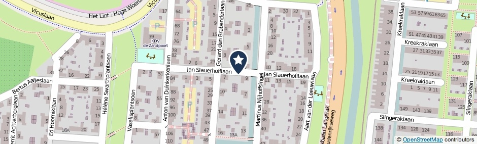 Kaartweergave Jan Slauerhofflaan in De Meern
