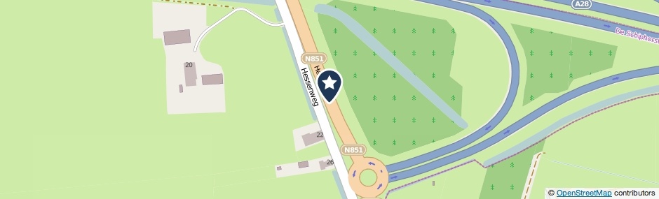 Kaartweergave Hessenweg in De Schiphorst