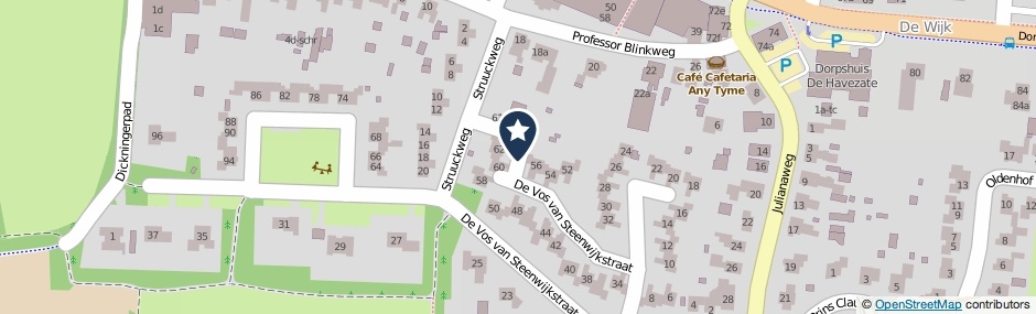 Kaartweergave Struuckweg in De Wijk