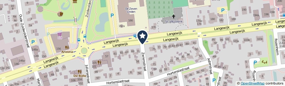 Kaartweergave Langewijk in Dedemsvaart