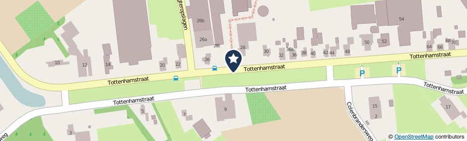 Kaartweergave Tottenhamstraat in Dedemsvaart