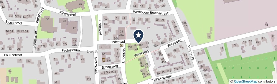 Kaartweergave Lindenpad 12 in Deest