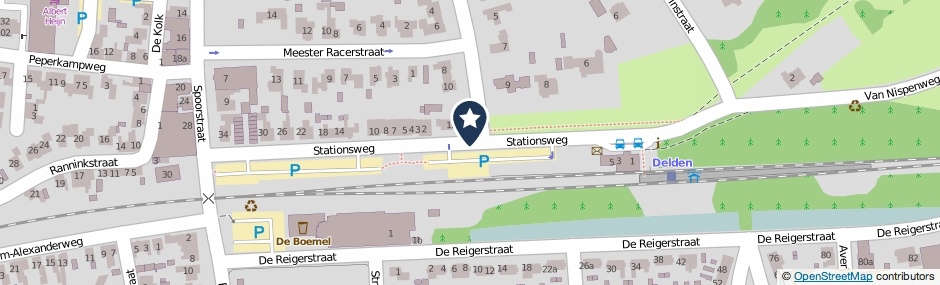 Kaartweergave Stationsweg in Delden