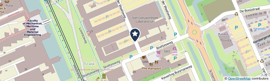Kaartweergave Stieltjesweg in Delft
