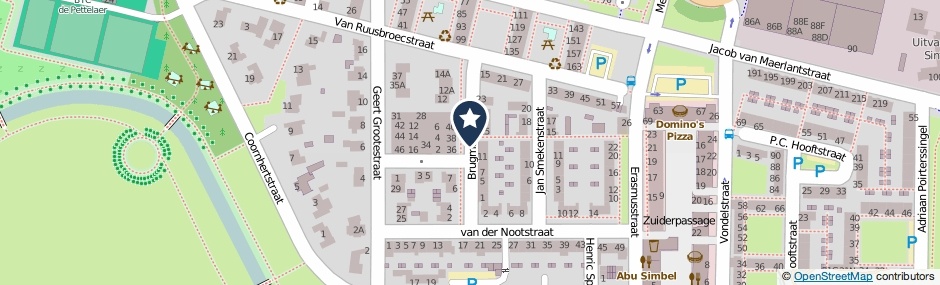 Kaartweergave Brugmanstraat in Den Bosch