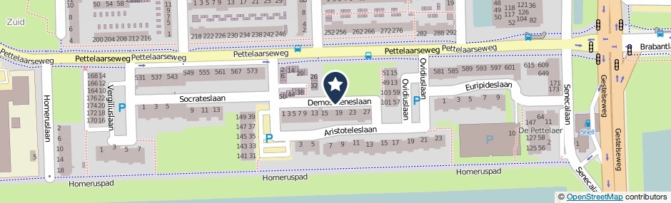 Kaartweergave Demostheneslaan in Den Bosch