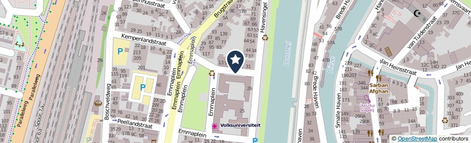 Kaartweergave Halvemaanstraat in Den Bosch