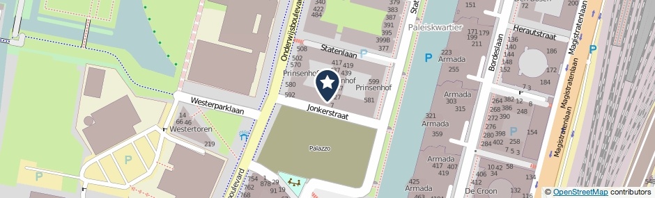 Kaartweergave Jonkerstraat 21 in Den Bosch