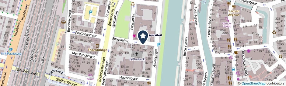 Kaartweergave Korte Havenstraat in Den Bosch