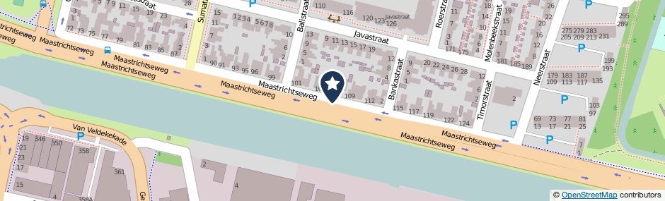 Kaartweergave Maastrichtseweg in Den Bosch