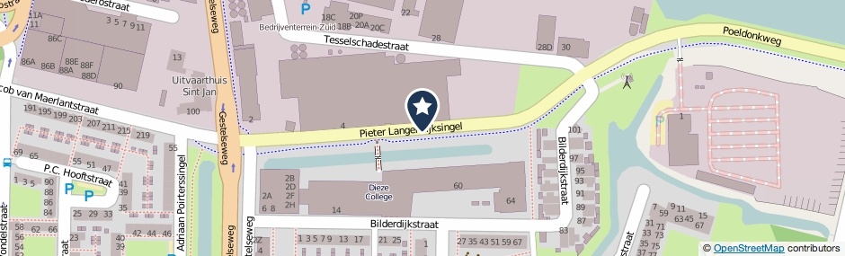 Kaartweergave Pieter Langendijksingel in Den Bosch