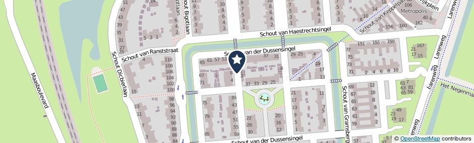 Kaartweergave Schout Van Huldenbergstraat in Den Bosch