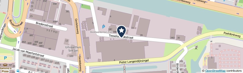 Kaartweergave Tesselschadestraat in Den Bosch