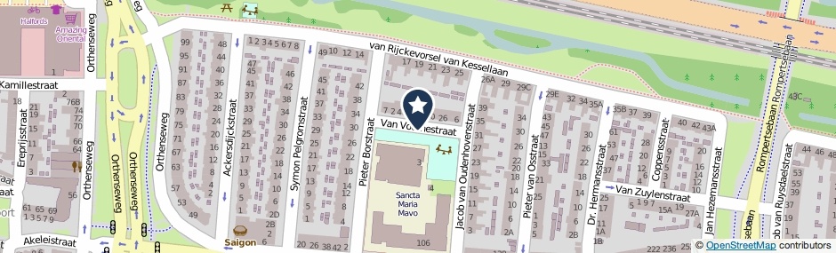 Kaartweergave Van Voornestraat in Den Bosch