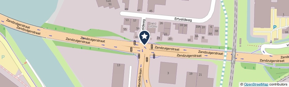 Kaartweergave Zandzuigerstraat in Den Bosch